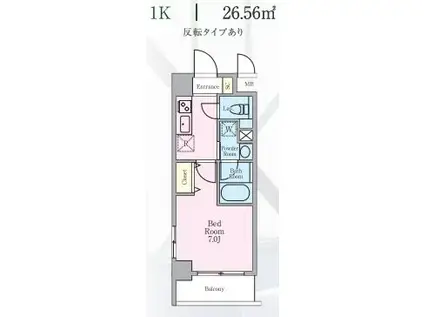 NINE-HARVEST(1K/4階)の間取り写真