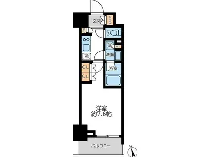 プライマル浅草言問通(1K/9階)の間取り写真