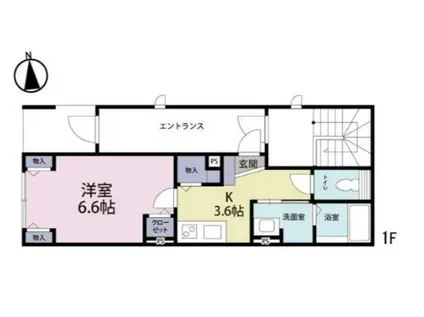 KOTOICHI(1K/1階)の間取り写真