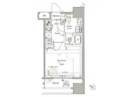 LOG文京SENDAGI(1K/3階)の間取り写真