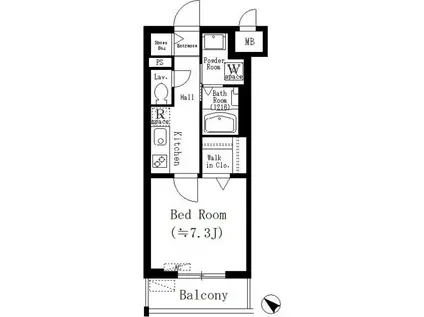 ルーチェ六義園(1K/1階)の間取り写真