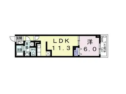 フェリーチェ・ヴィータ(1LDK/10階)の間取り写真