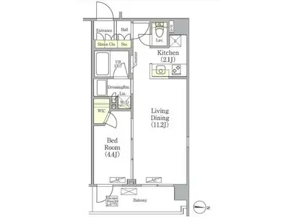 HEALING GATE 押上(1LDK/5階)の間取り写真