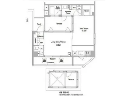 コンフォリア本所吾妻橋(1LDK/9階)の間取り写真