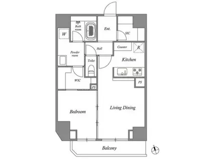 GRAN PASEO 田原町(1LDK/8階)の間取り写真