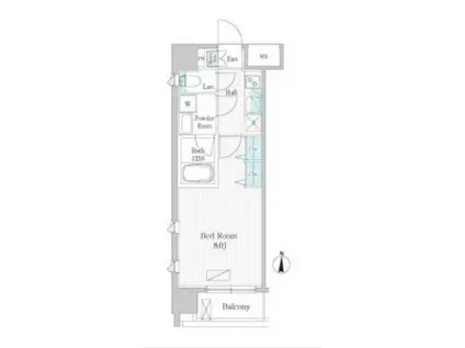 UPPER FIELD WOOD(1K/3階)の間取り写真