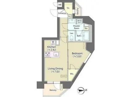 神明公園ハイツ・文京(1LDK/3階)の間取り写真