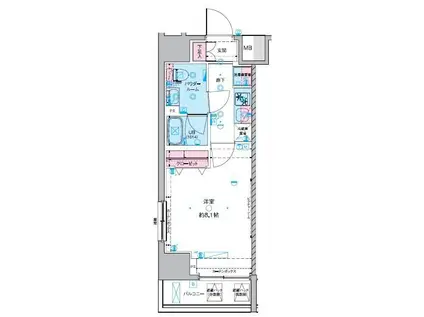 GENOVIA 東神田 GREEN VEIL(1K/12階)の間取り写真