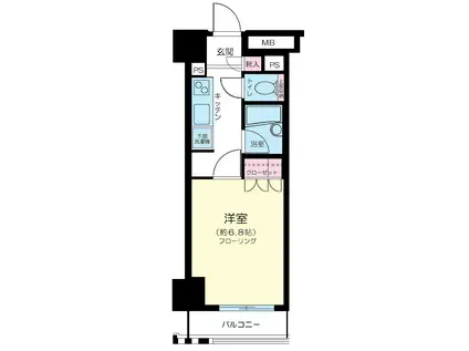 グランスイート銀座レスティモナーク(1K/3階)の間取り写真