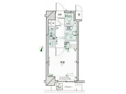 パークウェル神楽坂弐番館(1K/5階)の間取り写真