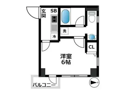 ソル・レヴェンテ元浅草(1K/4階)の間取り写真