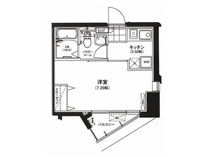サウンドおしあげ(1K/9階)の間取り写真