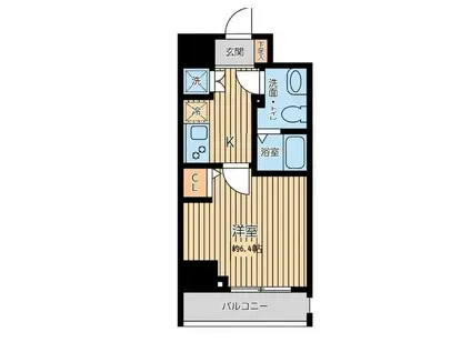 CITY SPIRE三ノ輪Ⅱ(ワンルーム/6階)の間取り写真