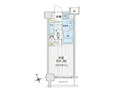 リエトコート向島(1K/6階)の間取り写真