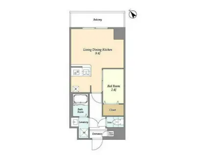 アルファコート曳舟(1LDK/10階)の間取り写真