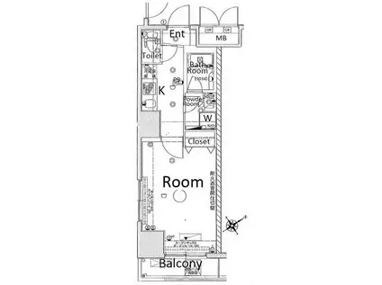 グランフォース上野入谷(1K/2階)の間取り写真