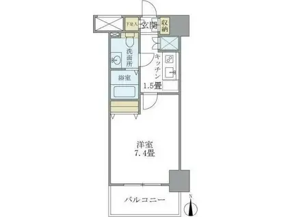 KDX吾妻橋レジデンス(1K/9階)の間取り写真