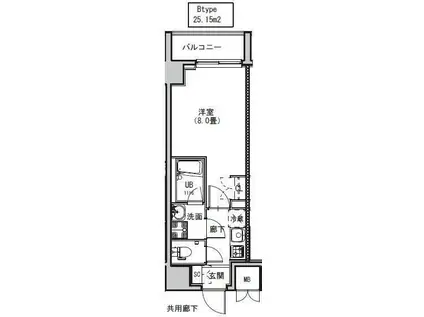 S-RESIDENCE両国AVENUE(1K/6階)の間取り写真