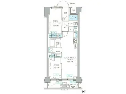 パークアクシス文京本郷(1SLDK/2階)の間取り写真
