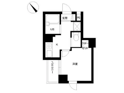 スカイコート目白台(1K/2階)の間取り写真