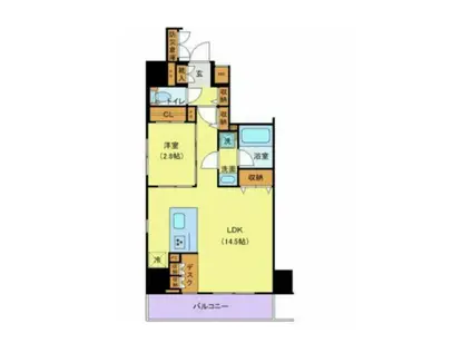 THE LOG日本橋(1LDK/6階)の間取り写真