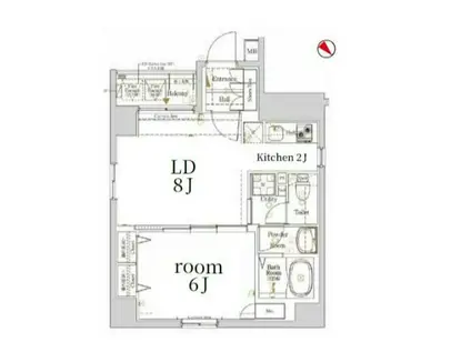 LOG銀座東(1LDK/6階)の間取り写真