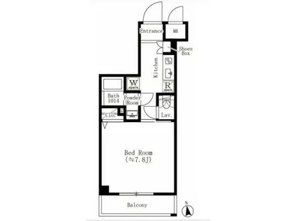 TRADIS文京江戸川橋(1K/1階)の間取り写真