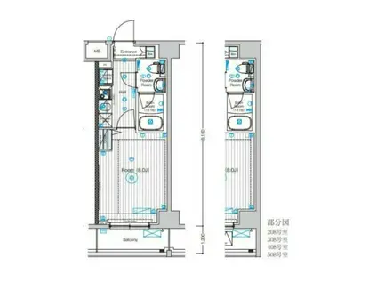 フュージョナル東墨田(1K/2階)の間取り写真