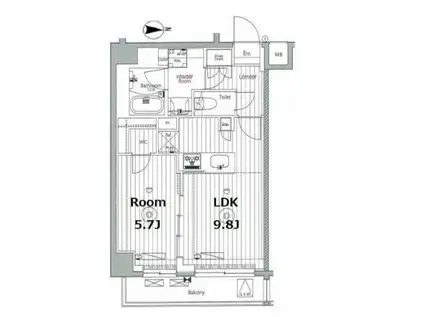メイクス東向島Ⅱ(1LDK/4階)の間取り写真