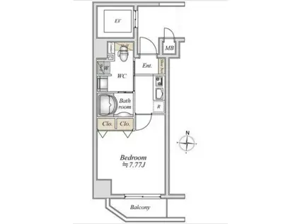 リテラス本所吾妻橋(1K/3階)の間取り写真