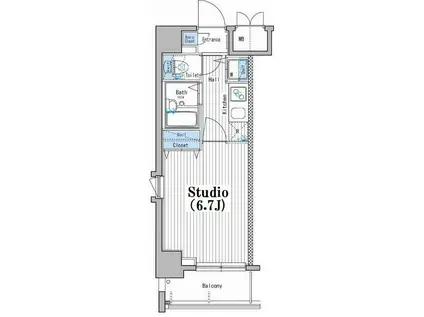 ガーラ・シティ深川扇橋(1K/8階)の間取り写真