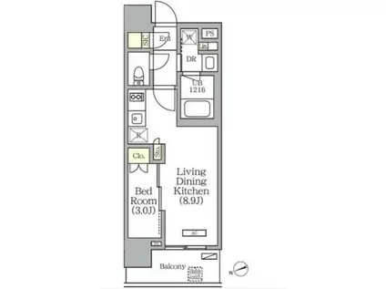 グランエール西日暮里(1LDK/7階)の間取り写真
