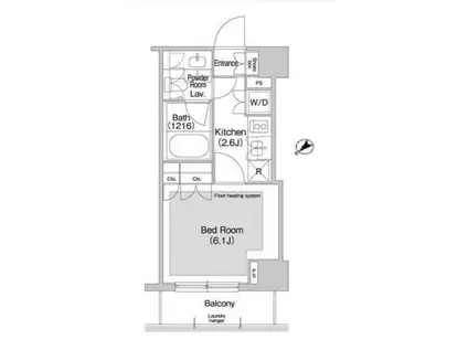 コンフォリア日本橋人形町イースト(1K/10階)の間取り写真