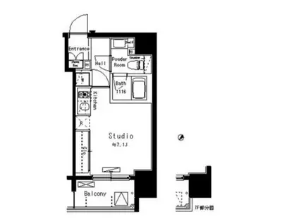 パークアクシス八丁堀(ワンルーム/9階)の間取り写真