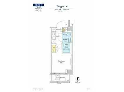 プラウドフラット両国イースト(1K/8階)の間取り写真