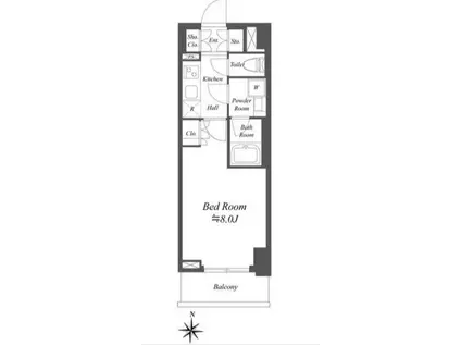 AIFLAT両国(1K/3階)の間取り写真