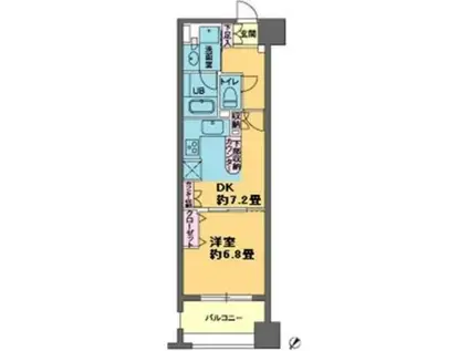 パークキューブ日本橋水天宮(1DK/10階)の間取り写真