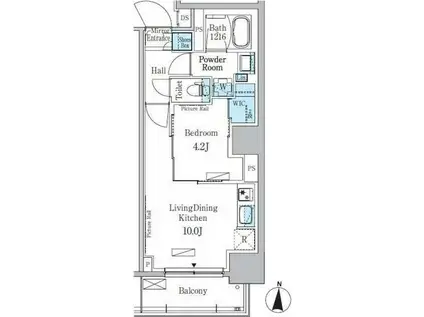 パークアクシス錦糸公園(1LDK/4階)の間取り写真