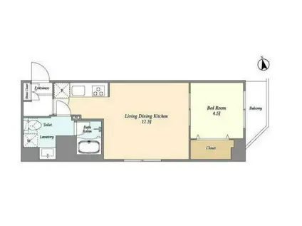 アルファコート東あずま(1LDK/6階)の間取り写真