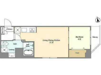 アルファコート東あずま(1LDK/5階)の間取り写真