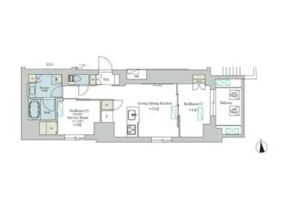 BRILLIA IST 浅草(1SLDK/12階)の間取り写真