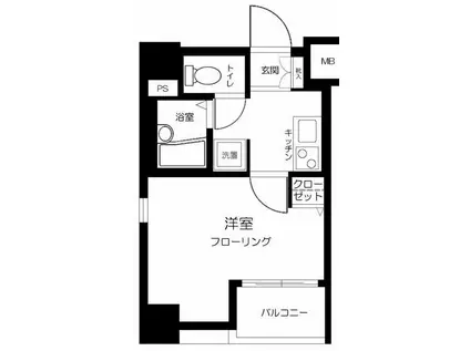 エスコート東大前(1K/6階)の間取り写真