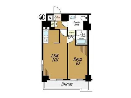 ルーブル日本橋(1LDK/11階)の間取り写真