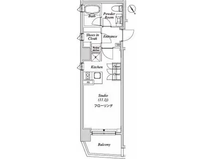 カーサスプレンディッド小石川(ワンルーム/5階)の間取り写真