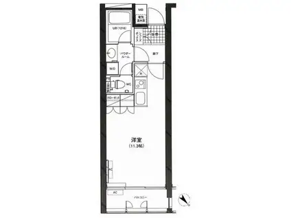 カーサ・デル・ソル小石川(ワンルーム/6階)の間取り写真