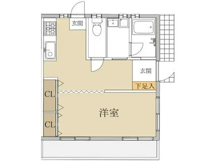 カーサ・コスタ谷中(1LDK/1階)の間取り写真