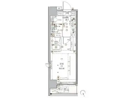 クレイシア上野松が谷(1K/3階)の間取り写真