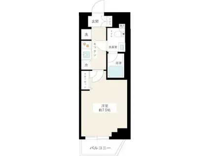 HYS CRECER 清澄白河(1K/3階)の間取り写真