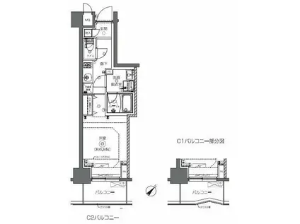 ZOOM日本橋馬喰町(1K/8階)の間取り写真