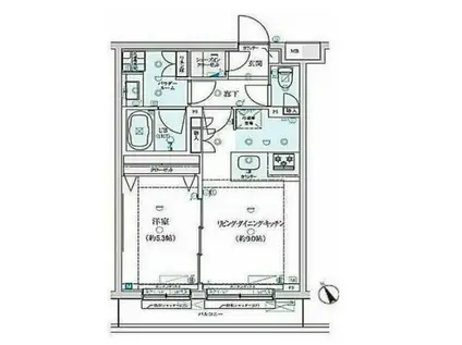GENOVIA墨田八広SKYGARDEN(1LDK/2階)の間取り写真